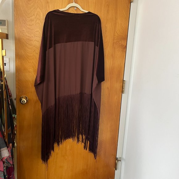 NWT Free People Velvet Dreams Fringe Kimono - Picture 5 of 6